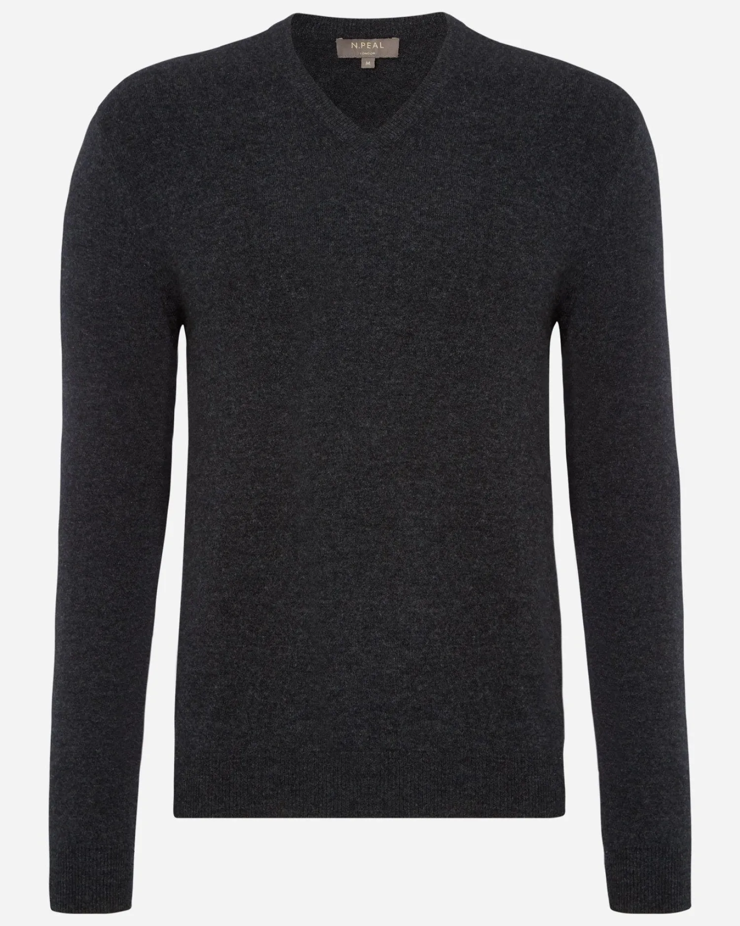 N.Peal Dark Grey | Classic Cashmere*Men's Burlington V Neck Cashmere Sweater