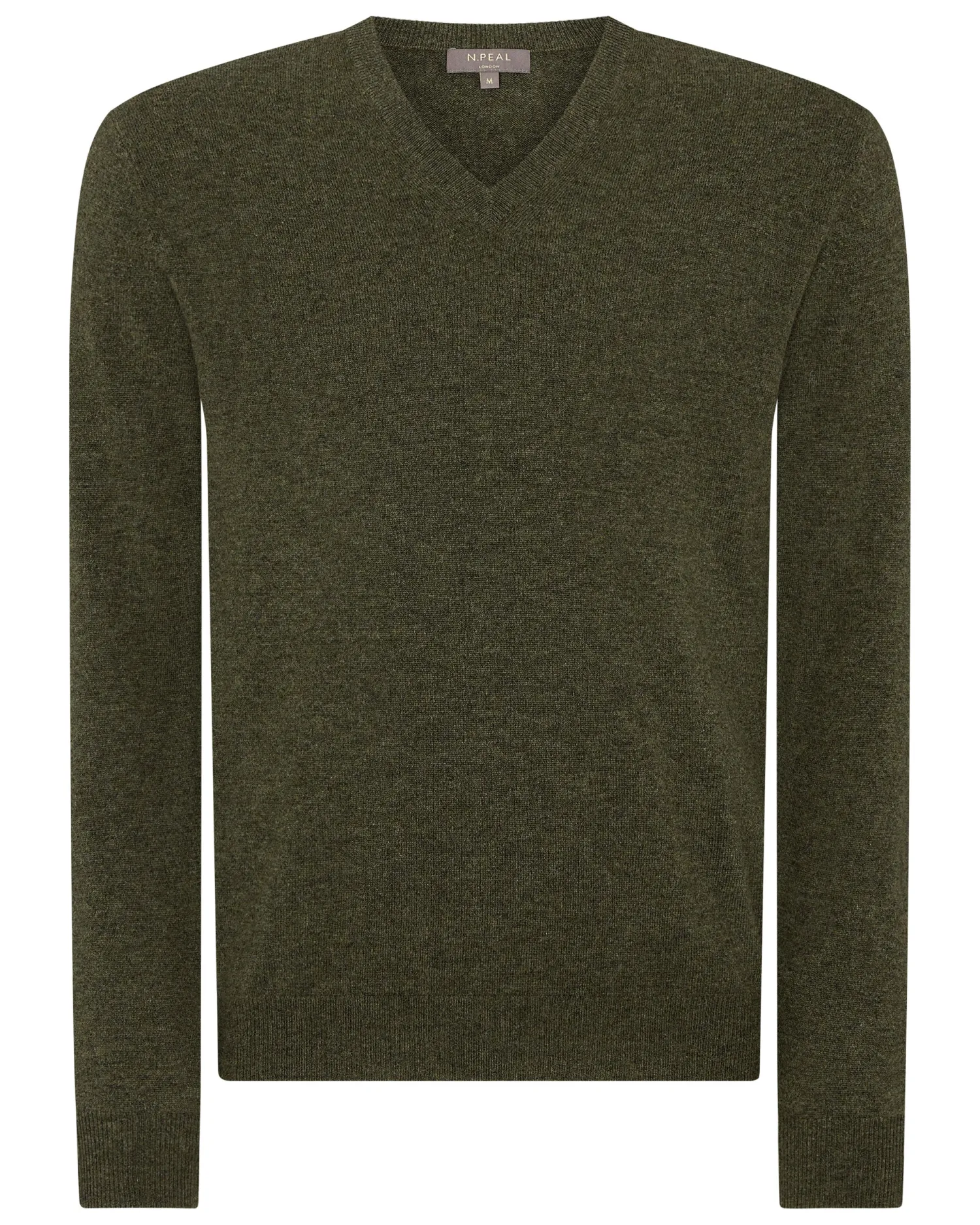 N.Peal Classic Cashmere | Green*Men's Burlington V Neck Cashmere Sweater