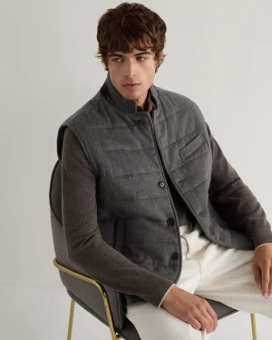 N.Peal Dark Grey | West Village*Men's Calgary Cashmere Gilet