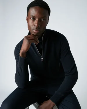 Women N.Peal Navy | Navy*Men's Carnaby Half Zip Cashmere Sweater