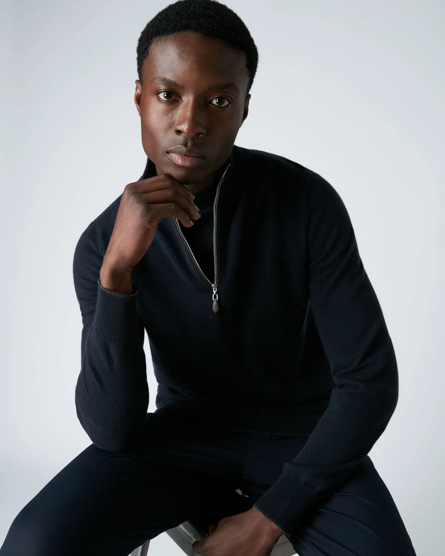 Women N.Peal Navy | Navy*Men's Carnaby Half Zip Cashmere Sweater