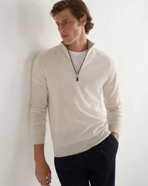 Women N.Peal White | White*Men's Carnaby Half Zip Cashmere Sweater