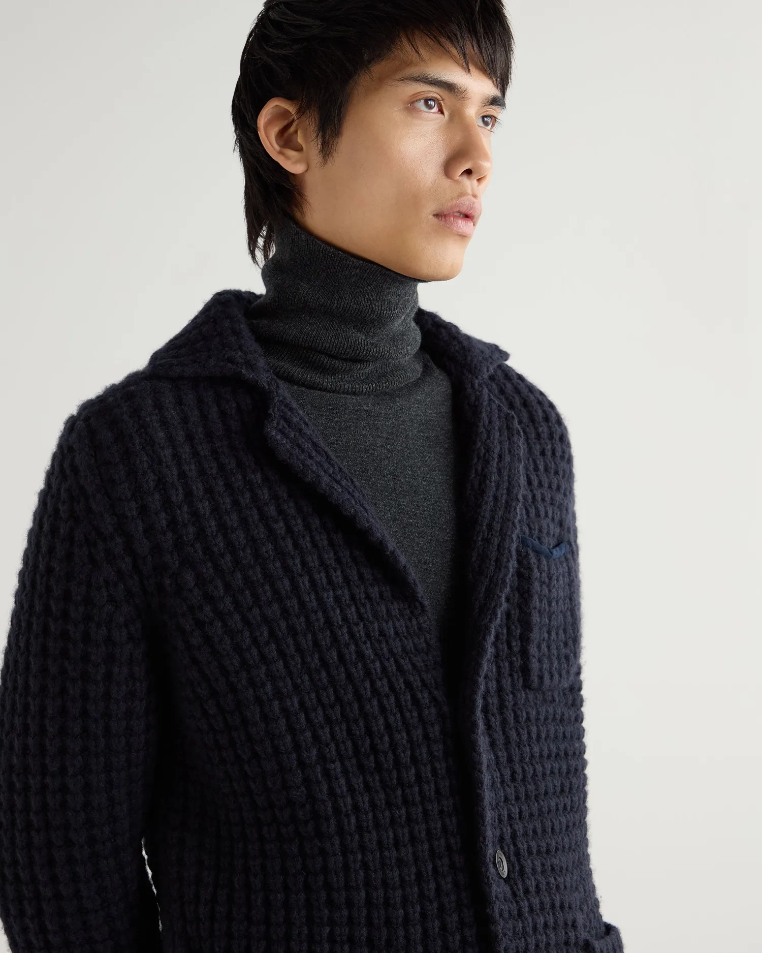Women N.Peal Navy | Navy*Men's Chunky Moss Stitch Cashmere Blazer