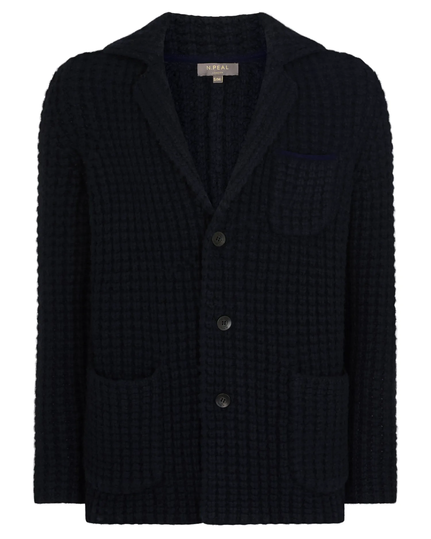 Women N.Peal Navy | Navy*Men's Chunky Moss Stitch Cashmere Blazer