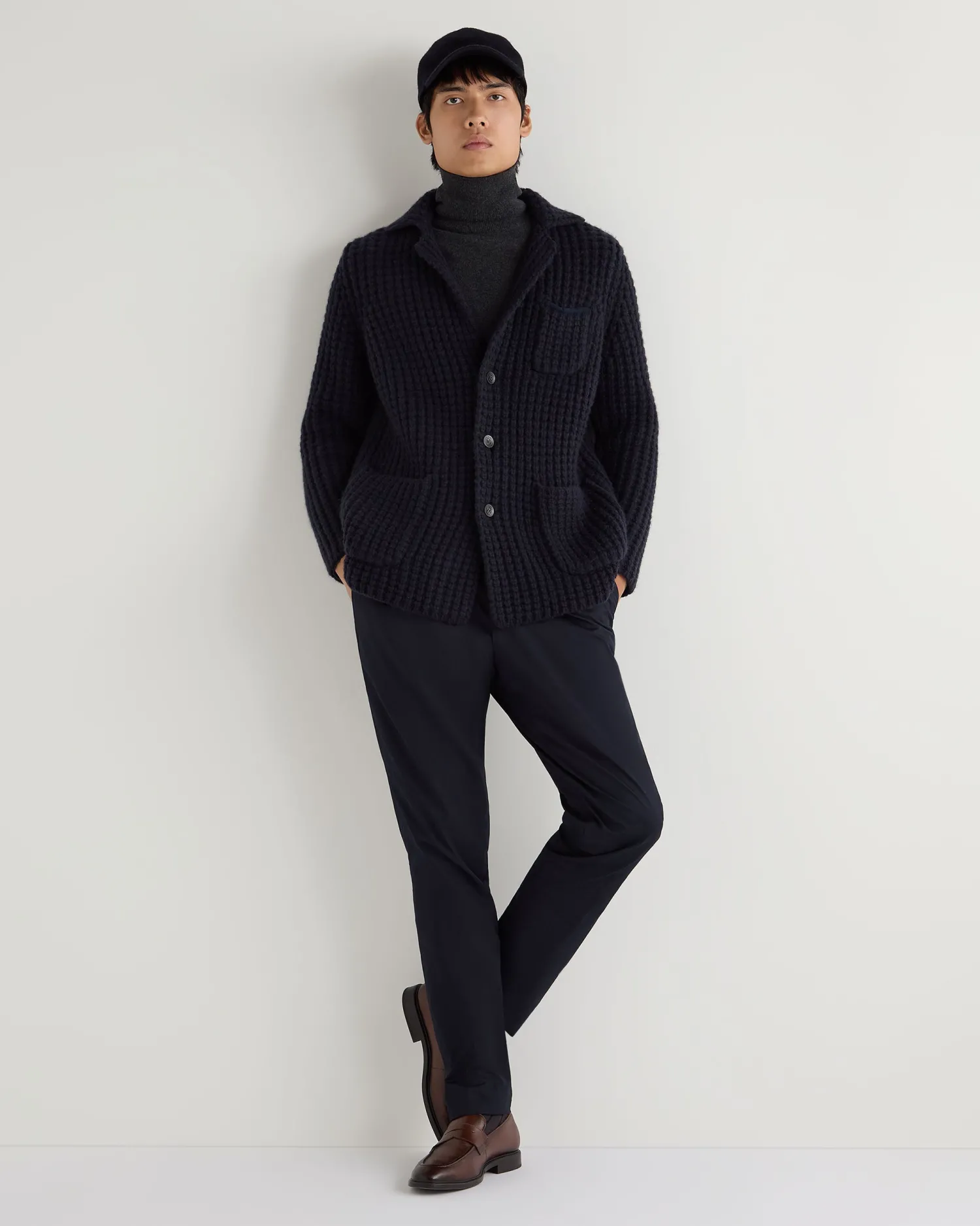Women N.Peal Navy | Navy*Men's Chunky Moss Stitch Cashmere Blazer