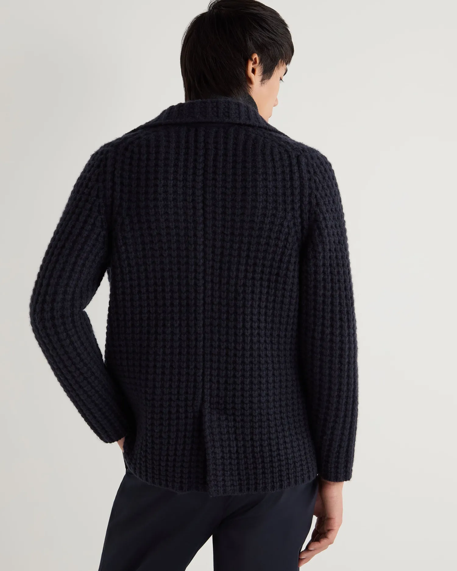 Women N.Peal Navy | Navy*Men's Chunky Moss Stitch Cashmere Blazer