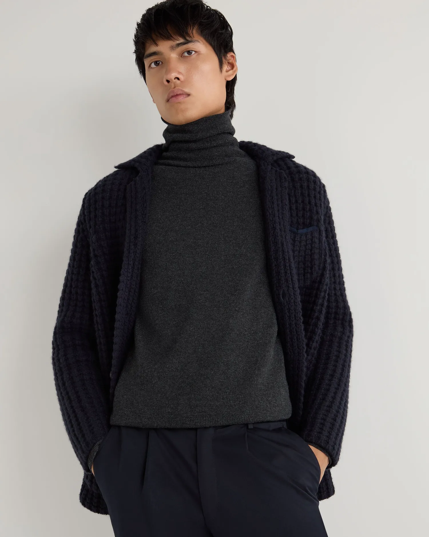 Women N.Peal Navy | Navy*Men's Chunky Moss Stitch Cashmere Blazer