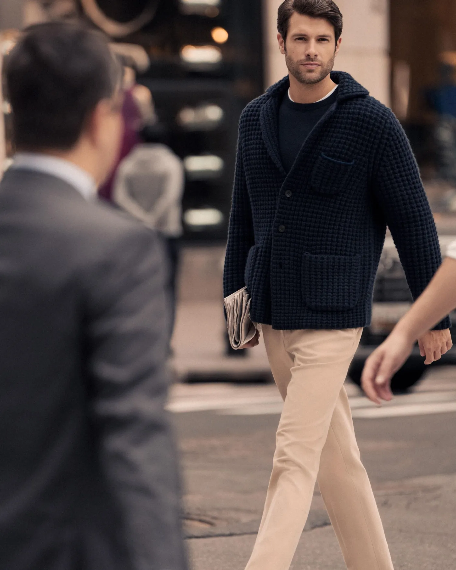 Women N.Peal Navy | Navy*Men's Chunky Moss Stitch Cashmere Blazer