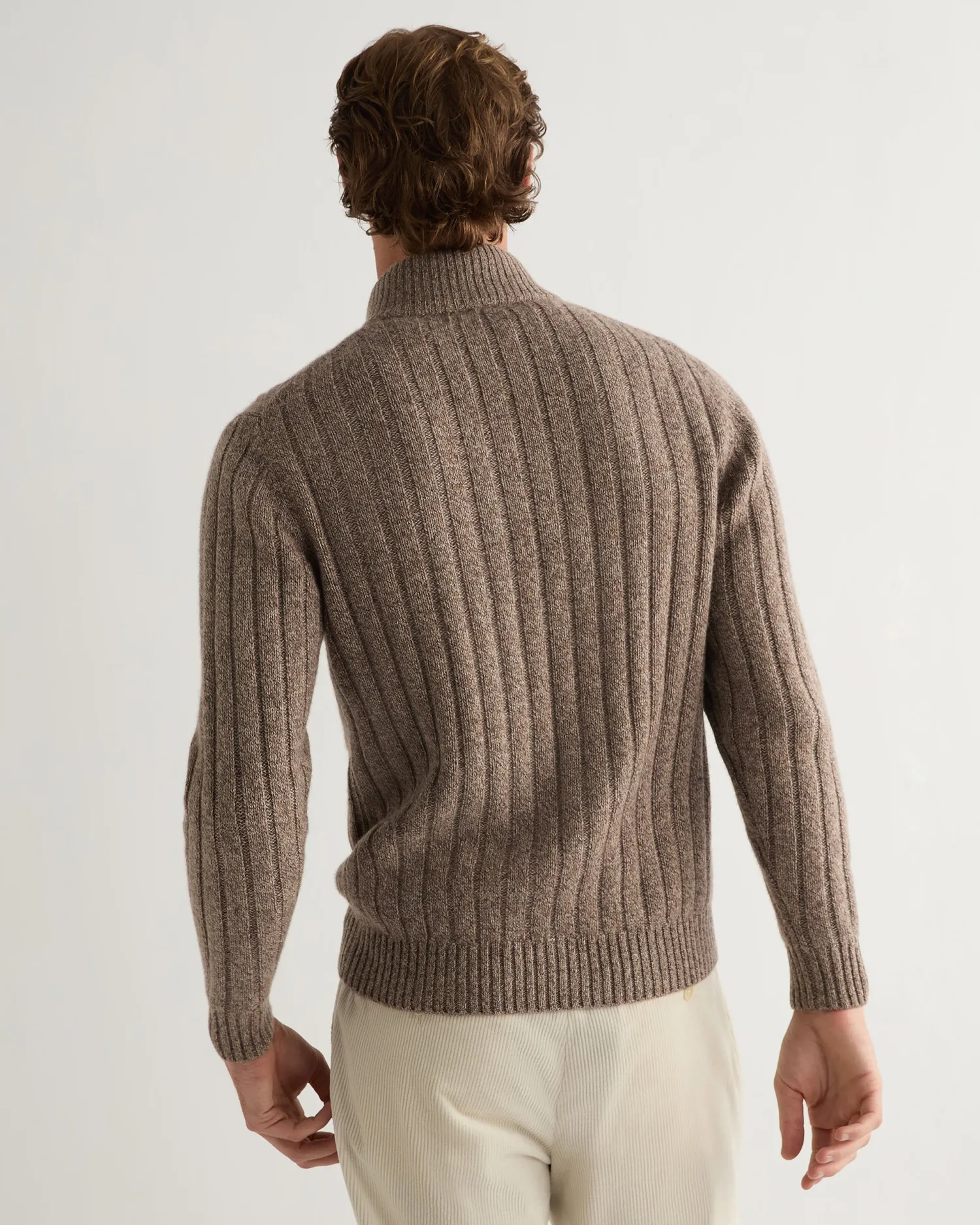 Women N.Peal Natural | Natural*Men's Colorado Cable Fur Trim Cashmere Jacket