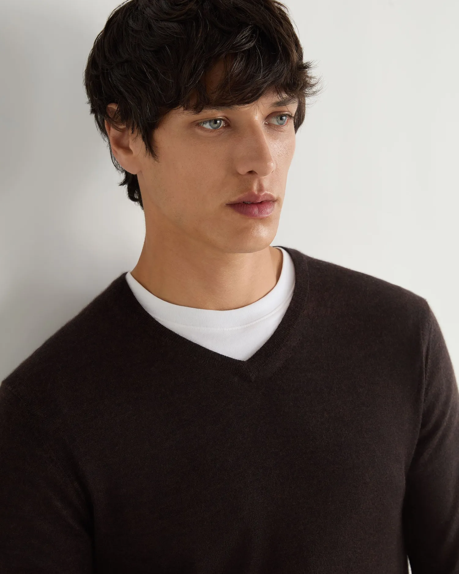 Women N.Peal Brown | Brown*Men's Conduit Fine Gauge Cashmere V Neck Sweater