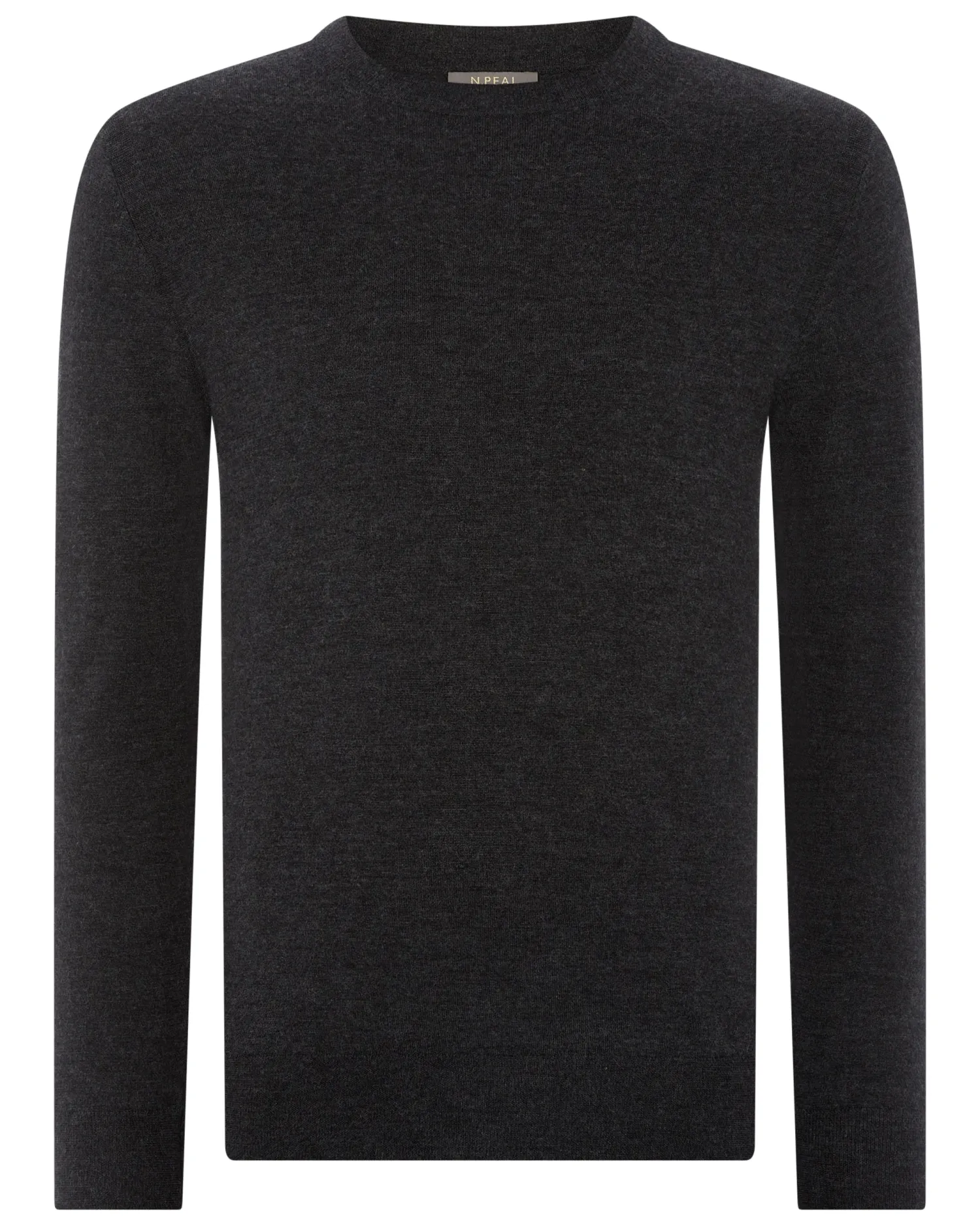 N.Peal Dark Grey | Fine Gauge Cashmere*Men's Covent Fine Gauge Cashmere Round Neck Sweater