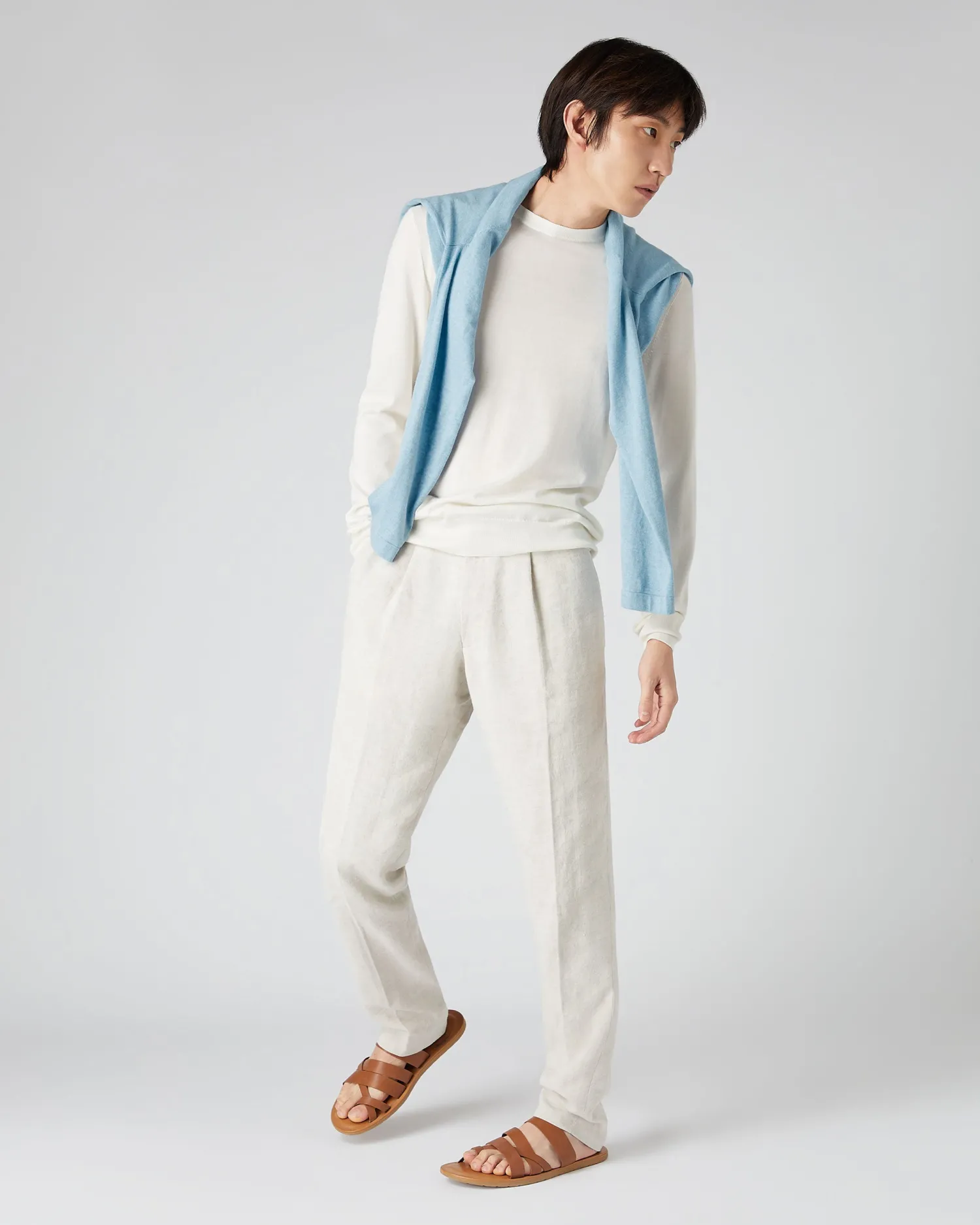 Women N.Peal White | White*Men's Covent Fine Gauge Cashmere Round Neck Sweater