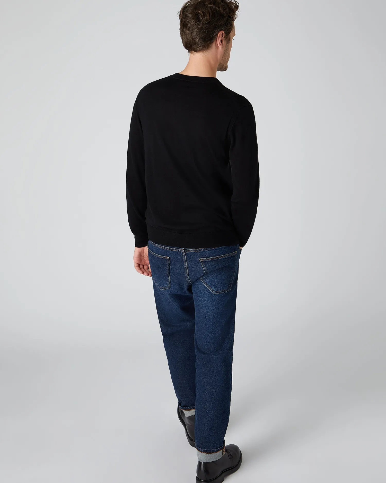 Women N.Peal Black | Black*Men's Covent Fine Gauge Cashmere Round Neck Sweater