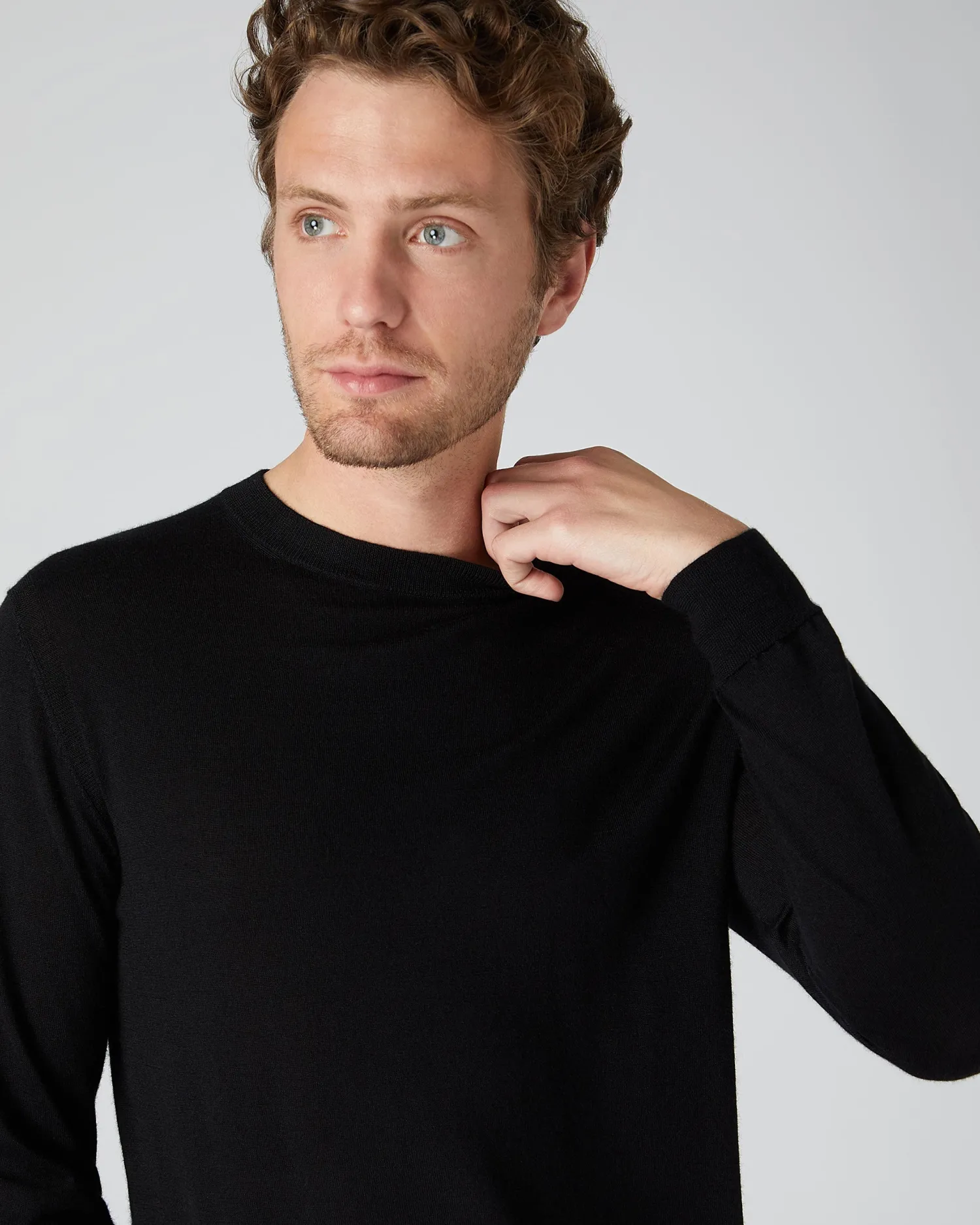 Women N.Peal Black | Black*Men's Covent Fine Gauge Cashmere Round Neck Sweater