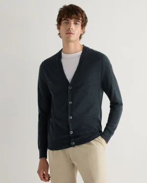 Women N.Peal Blue | Blue*Men's Curzon Fine Gauge Cashmere Cardigan