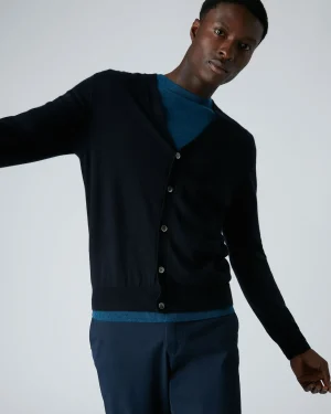 Women N.Peal Navy | Navy*Men's Curzon Fine Gauge Cashmere Cardigan
