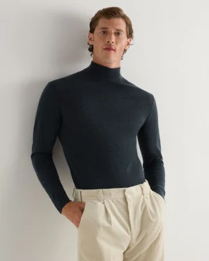 Women N.Peal Blue | Blue*Men's Fine Gauge Cashmere Turtle Neck Sweater