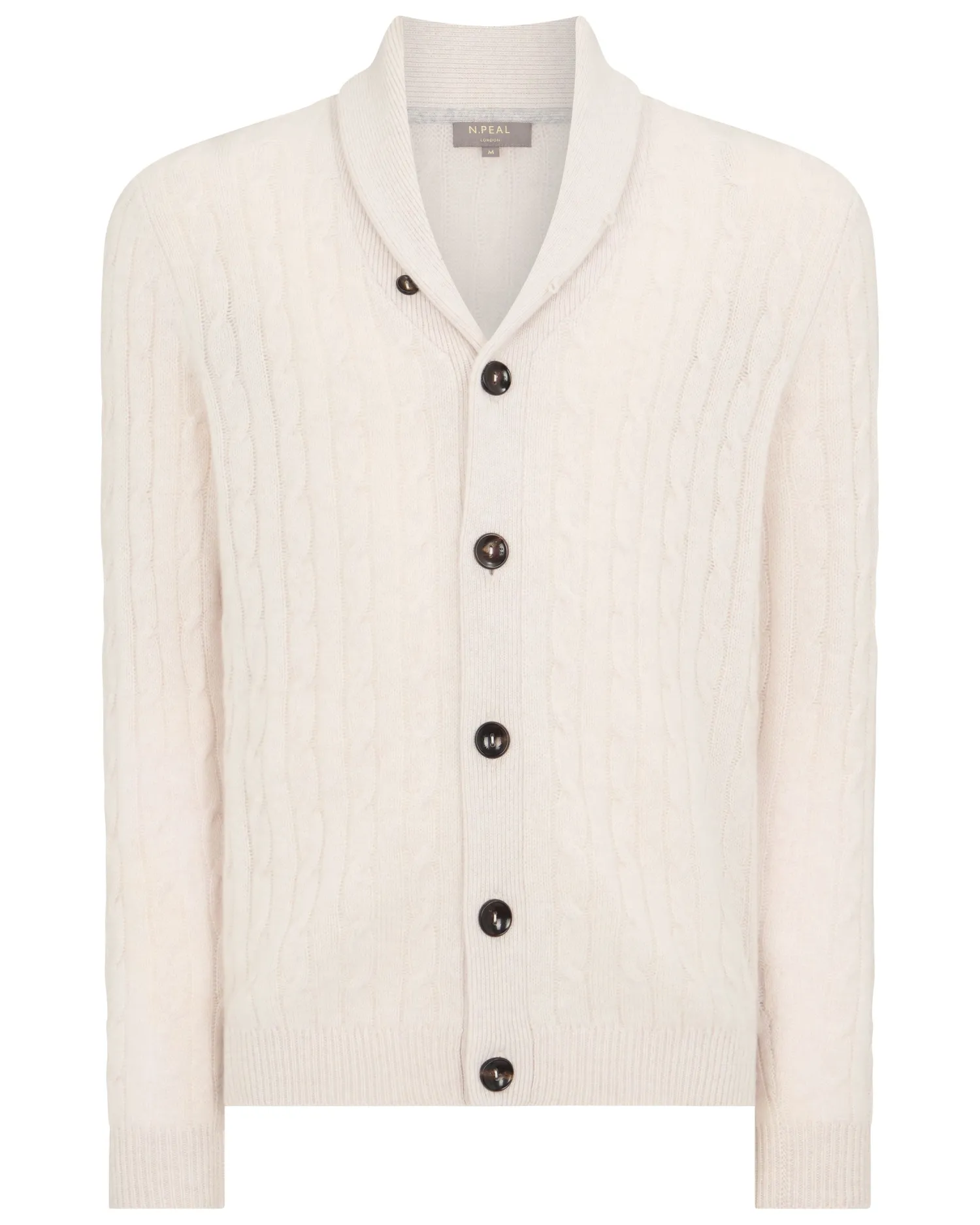 Women N.Peal White | White*Men's Garrick Shawl Cable Cashmere Cardigan
