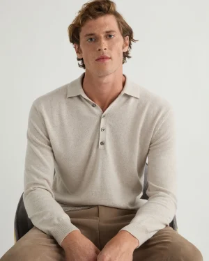 Women N.Peal Natural | Natural*Men's Greenwich Cashmere Polo Shirt