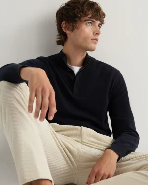 Women N.Peal Navy | Navy*Men's Half Button Cashmere Sweater