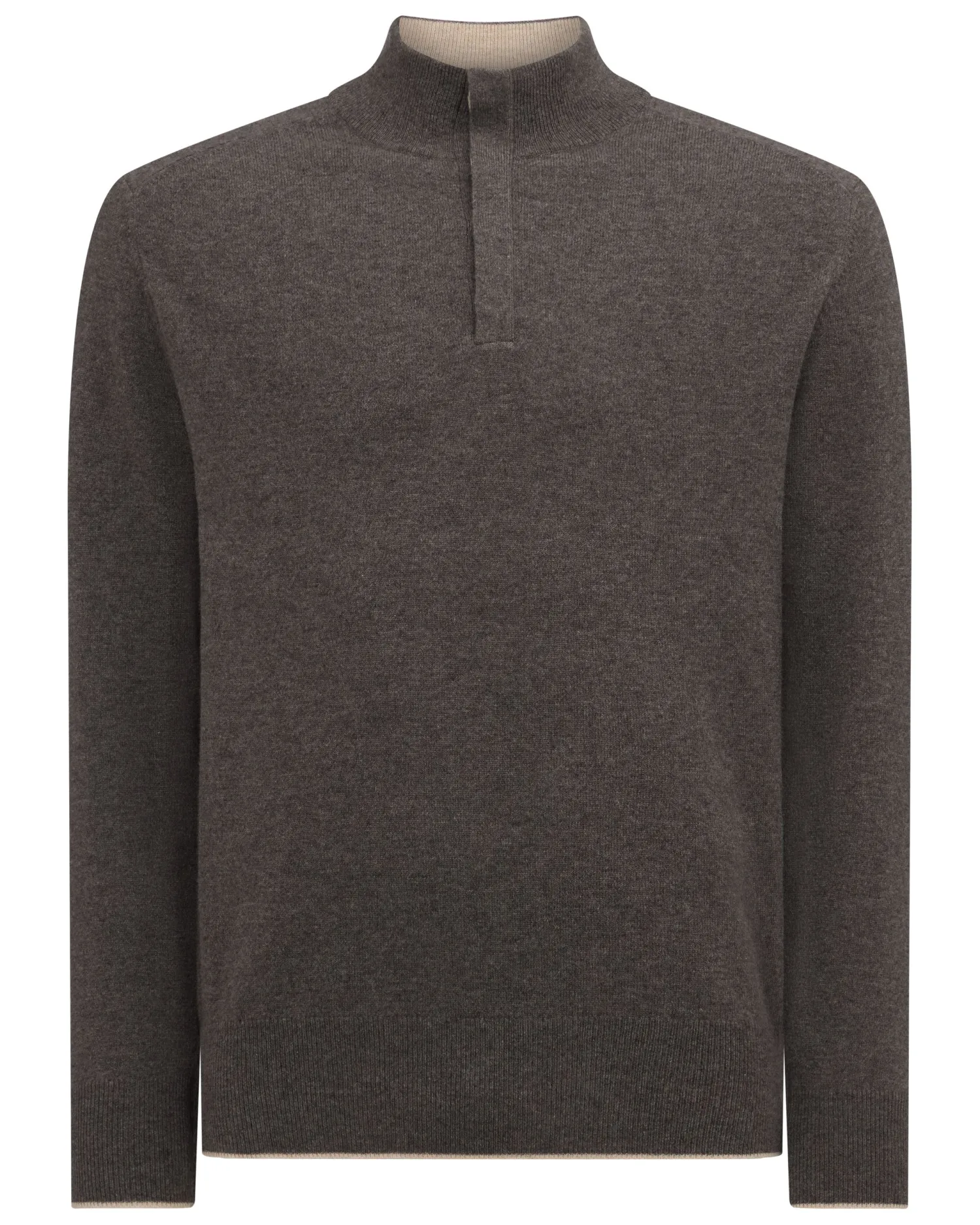 Women N.Peal Natural | Natural*Men's Half Button Cashmere Sweater