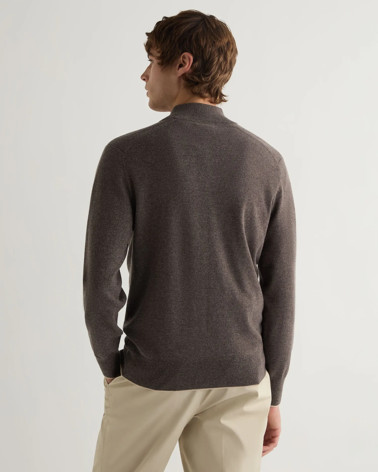 Women N.Peal Natural | Natural*Men's Half Button Cashmere Sweater