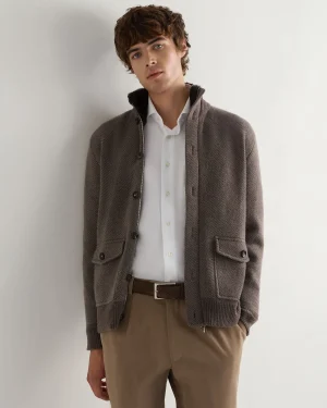 Women N.Peal Natural | Natural*Men's Herringbone Cashmere Jacket