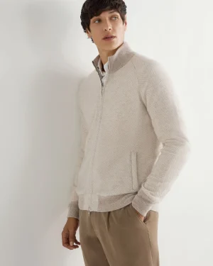 Women N.Peal Natural | Natural*Men's Herringbone Cashmere Jacket