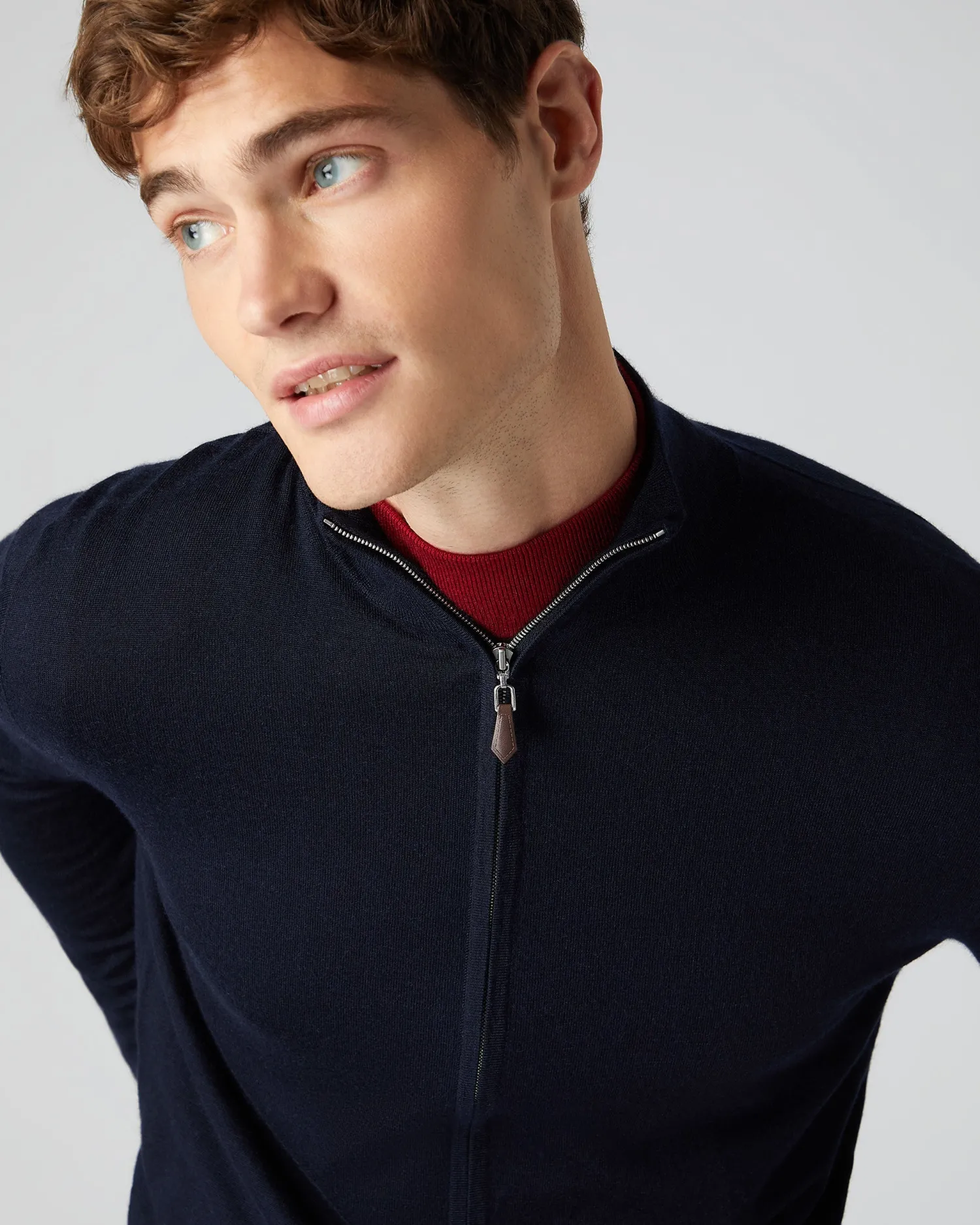 Women N.Peal Blue | Blue*Men's Hyde Fine Gauge Cashmere Full Zip Sweater