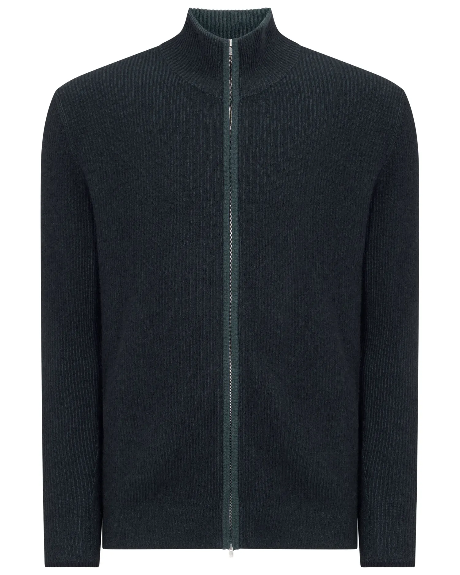 Women N.Peal Navy | Navy*Men's Lambeth Two Tone Rib Full Zip Cashmere Cardigan