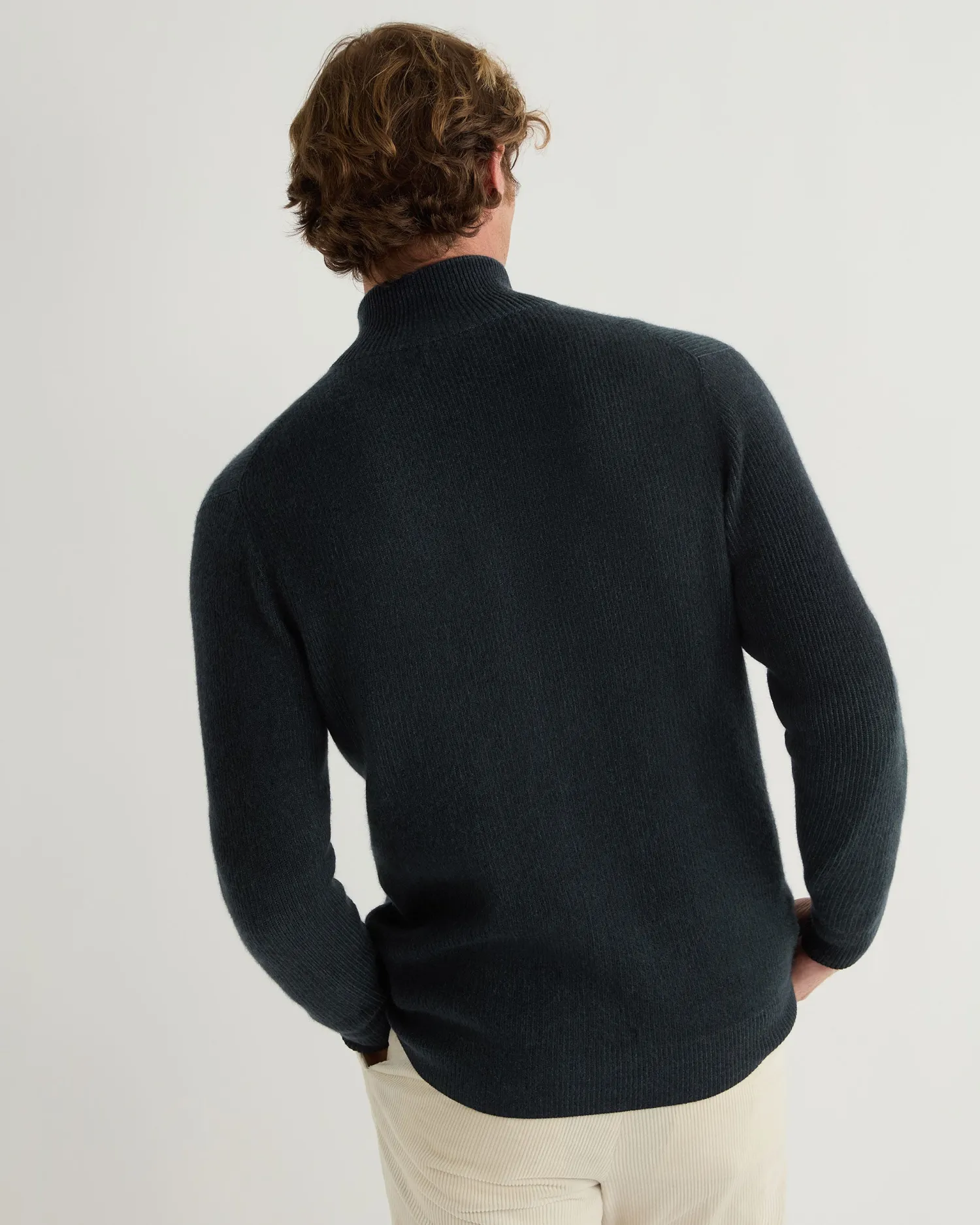 Women N.Peal Navy | Navy*Men's Lambeth Two Tone Rib Full Zip Cashmere Cardigan