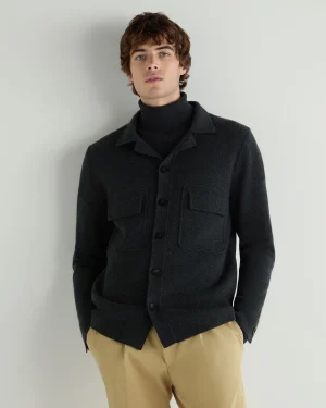 N.Peal Dark Grey | Shirts*Men's Milano Cashmere Overshirt