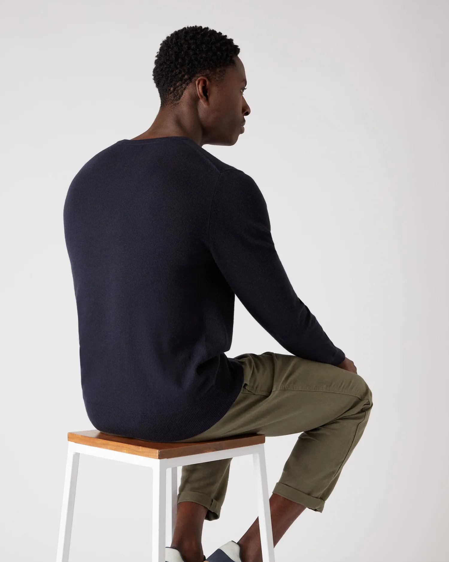 Women N.Peal Navy | Navy*Men's Oxford Round Neck Cashmere Sweater