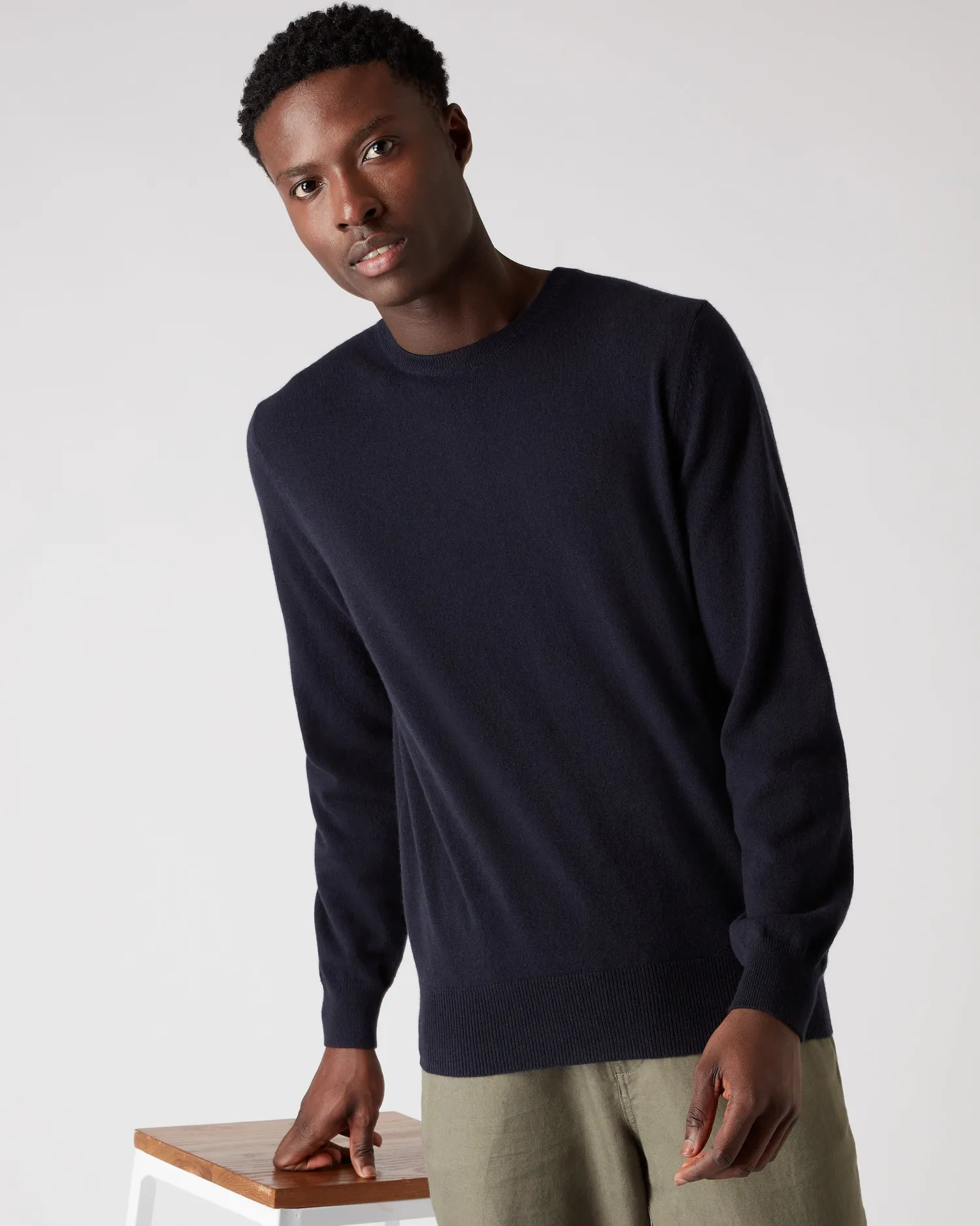 Women N.Peal Navy | Navy*Men's Oxford Round Neck Cashmere Sweater