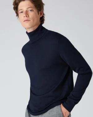Women N.Peal Blue | Blue*Men's Pimlico Fine Gauge Cashmere Turtle Neck Sweater