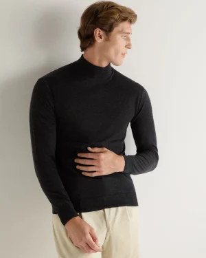 N.Peal Dark Grey | Turtle Necks*Men's Pimlico Fine Gauge Cashmere Turtle Neck Sweater
