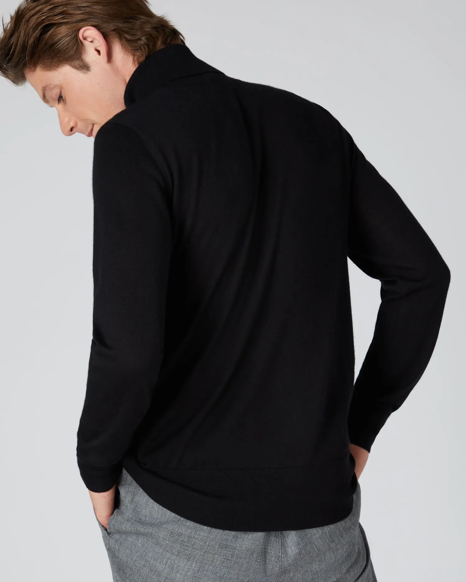 Women N.Peal Black | Black*Men's Pimlico Fine Gauge Cashmere Turtle Neck Sweater