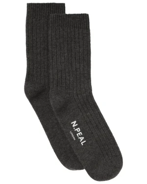 N.Peal Homeware | Socks & Slippers*Men's Rib Cashmere House Socks