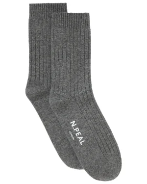N.Peal Homeware | Socks & Slippers*Men's Rib Cashmere House Socks