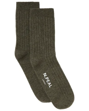 N.Peal Homeware | Socks & Slippers*Men's Rib Cashmere House Socks