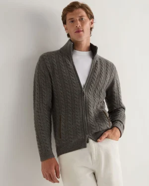 Women N.Peal Natural | Natural*Men's Richmond Cable Cashmere Cardigan