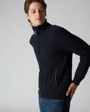 Women N.Peal Blue | Blue*Men's Richmond Cable Cashmere Cardigan