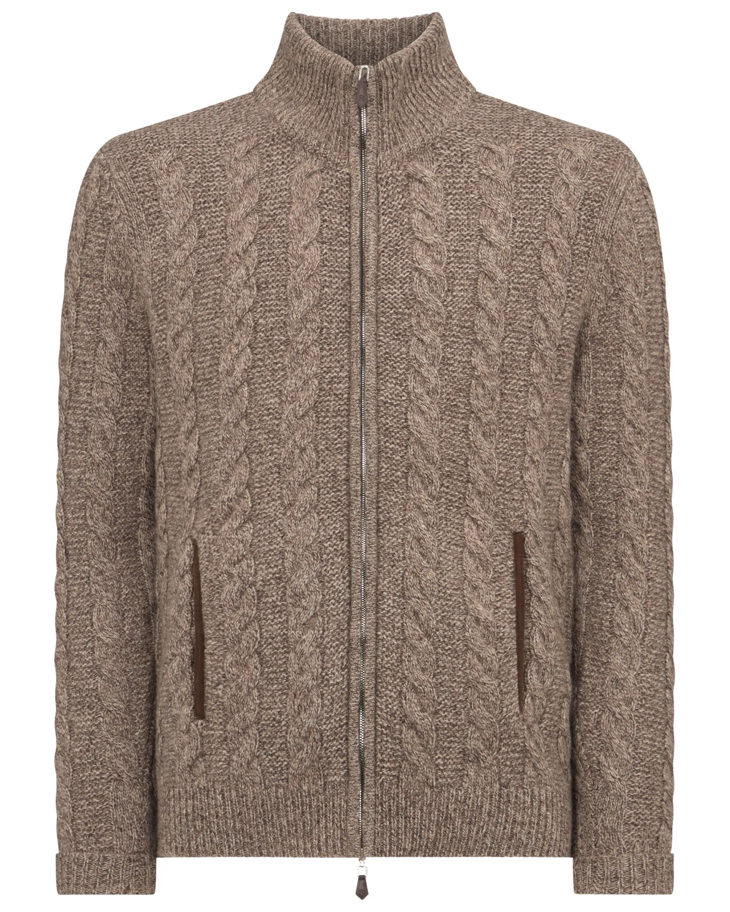 Women N.Peal Natural | Natural*Men's Richmond Cable Cashmere Cardigan