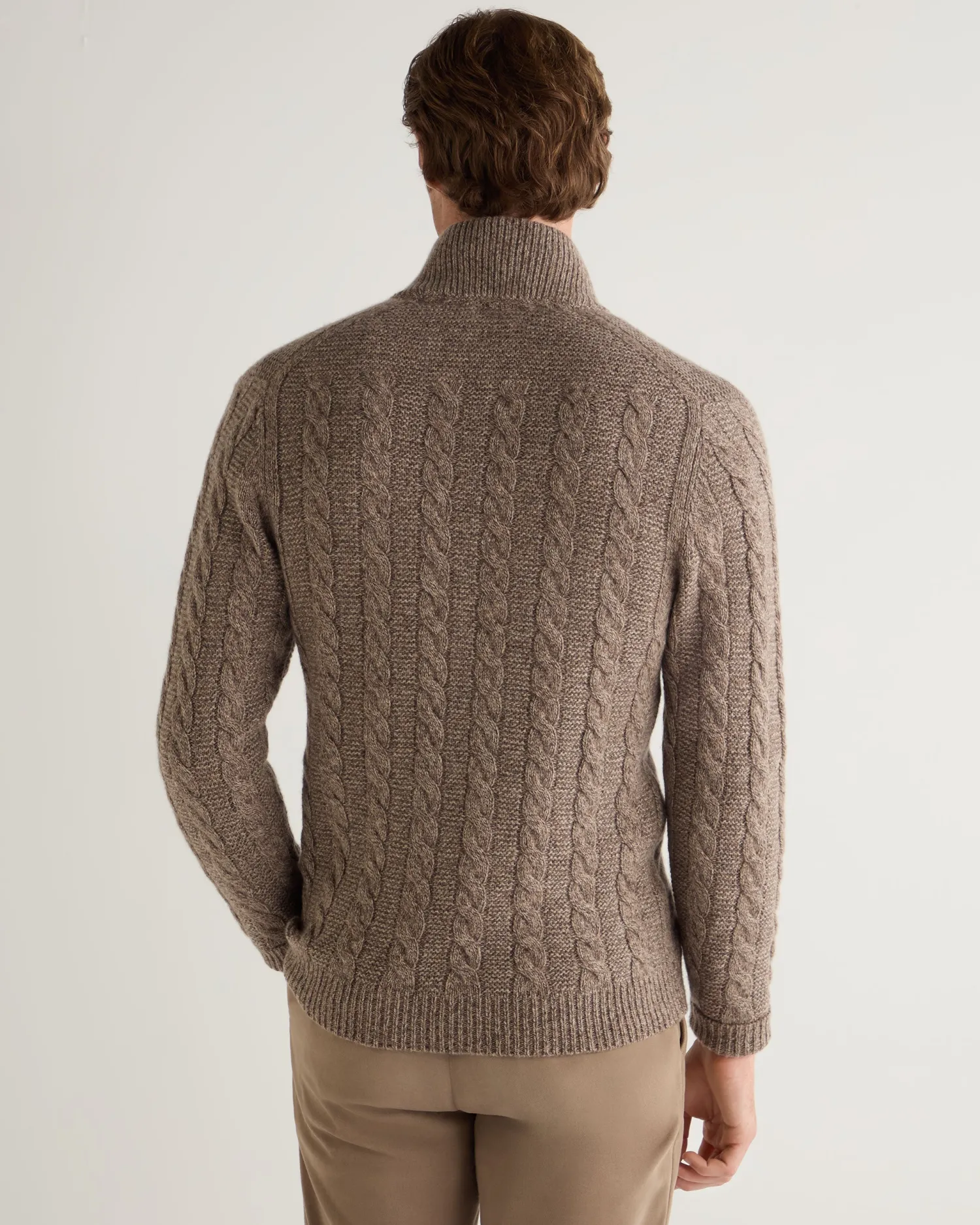Women N.Peal Natural | Natural*Men's Richmond Cable Cashmere Cardigan