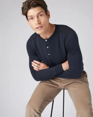 Women N.Peal Blue | Blue*Men's Round Neck Cotton Cashmere Henley