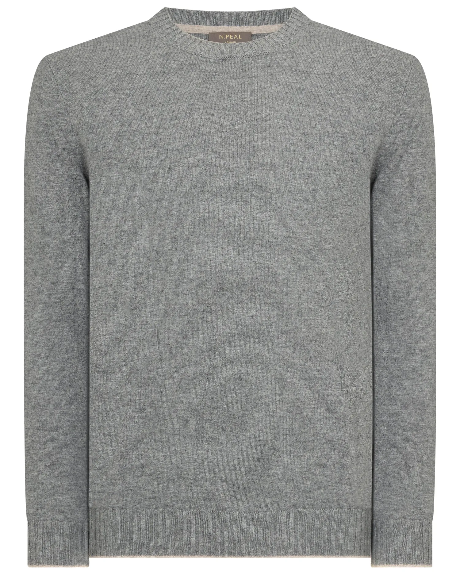 N.Peal Dark Grey | Classic Cashmere*Men's Shoreditch Round Neck Cashmere Sweater