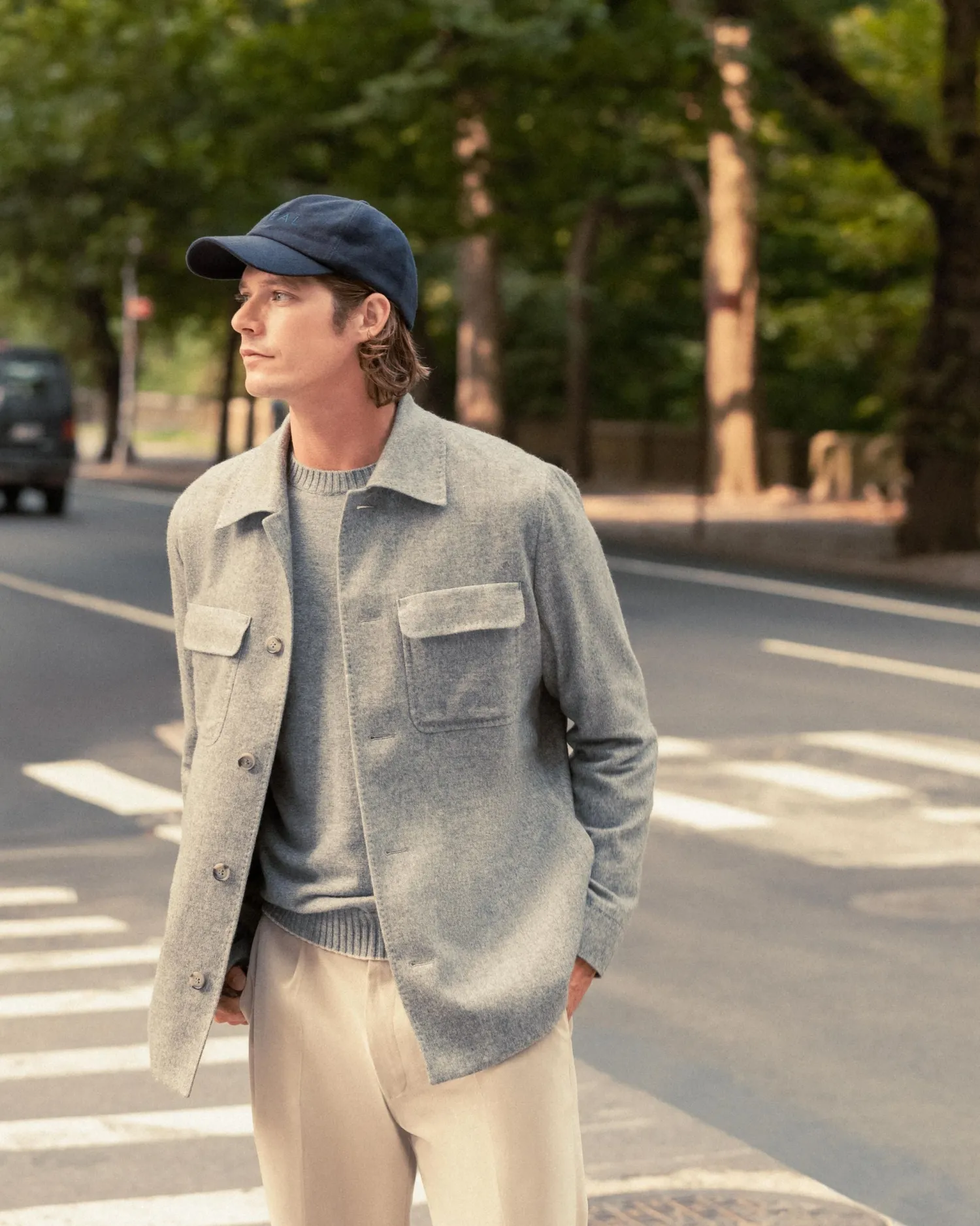 N.Peal Dark Grey | Classic Cashmere*Men's Shoreditch Round Neck Cashmere Sweater