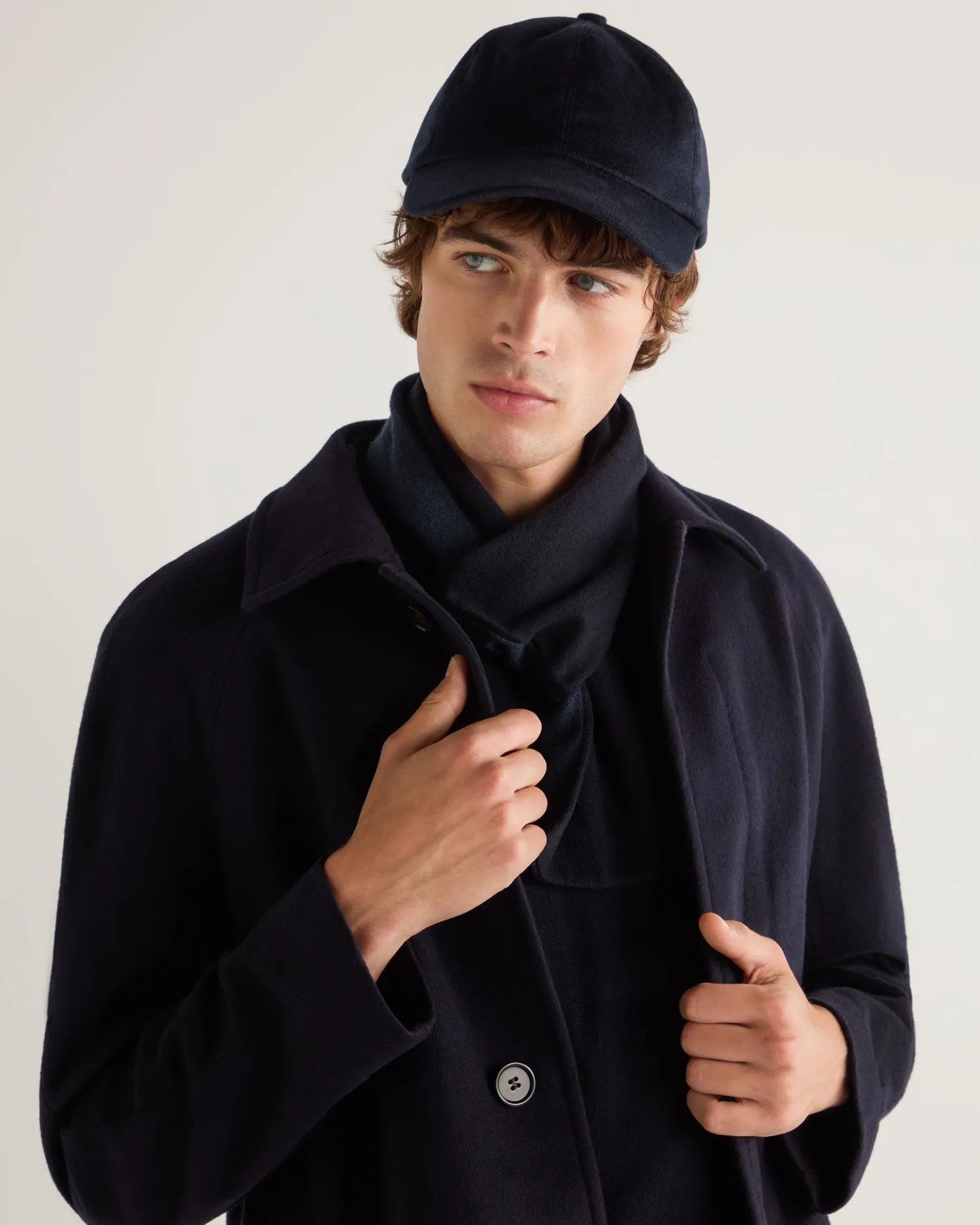 N.Peal Scarves*Men's Two Tone Small Cashmere Scarf