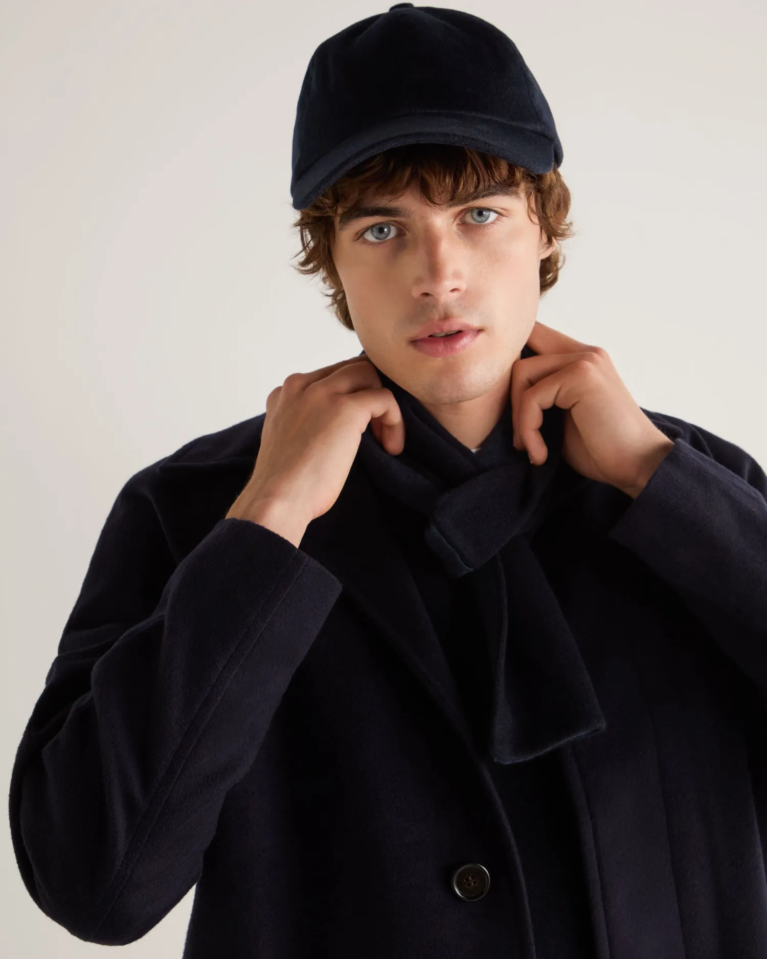 N.Peal Scarves*Men's Two Tone Small Cashmere Scarf