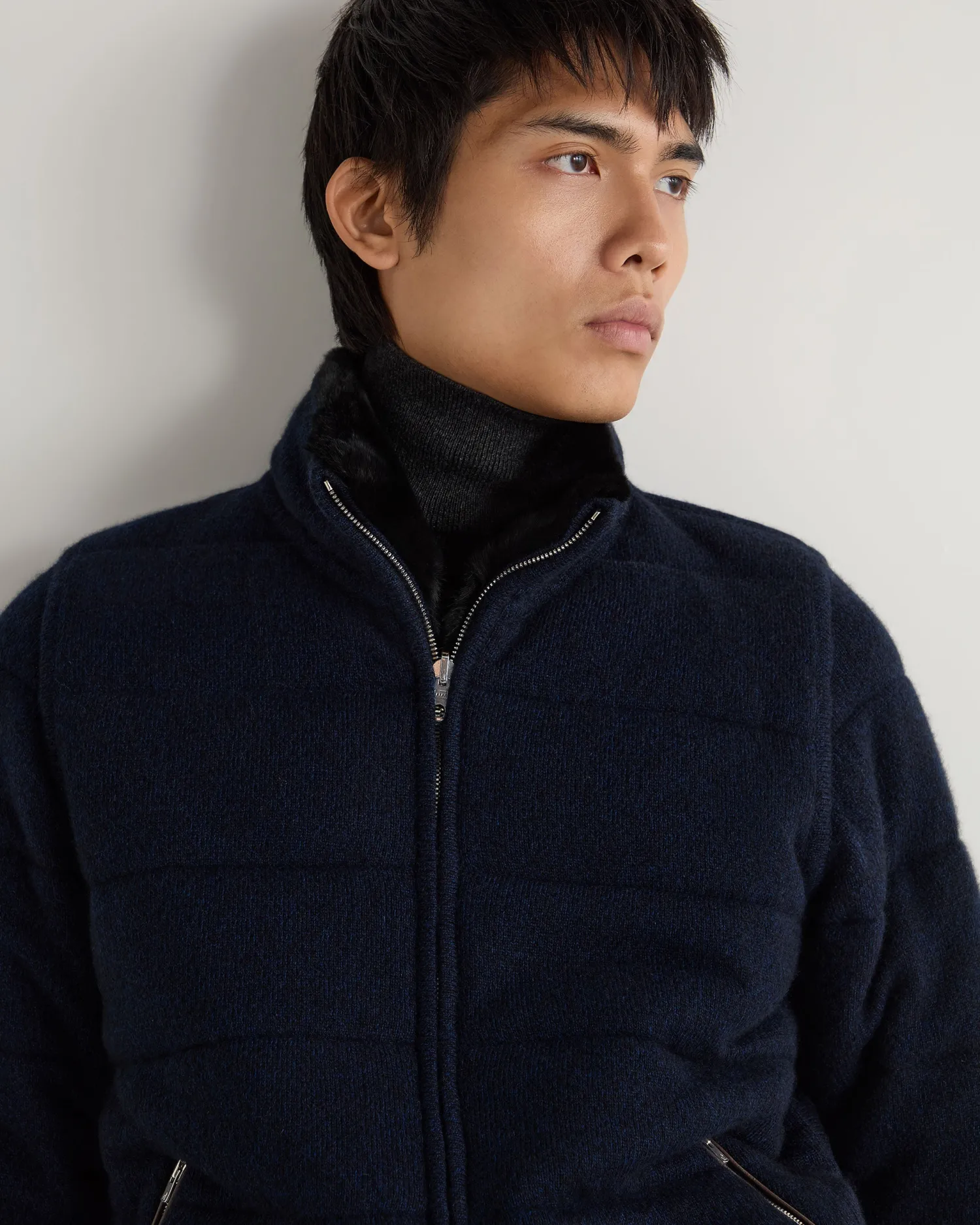 Women N.Peal Navy | Navy*Men's Whistler Fur Quilted Cashmere Jacket